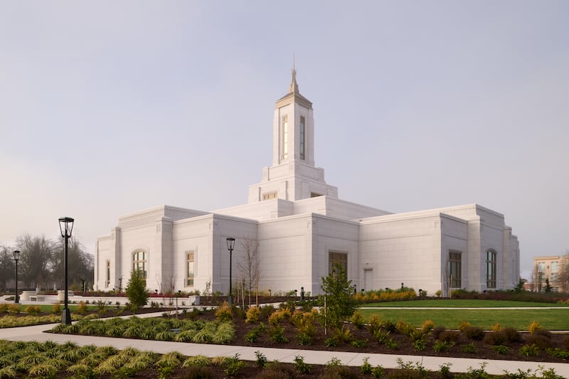 L'exterieur du temple de Willamette Valley, en Oregon.