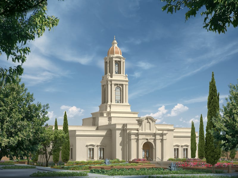 Représentation artistique du temple de San Luis Potosí, au Mexique.