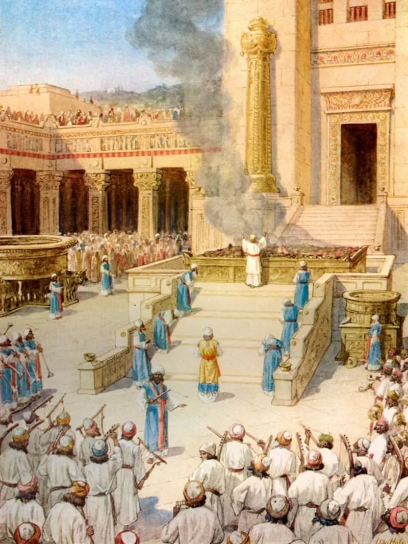 "Dédicace du temple de Salomon à Jérusalem" est une œuvre de William Hole.