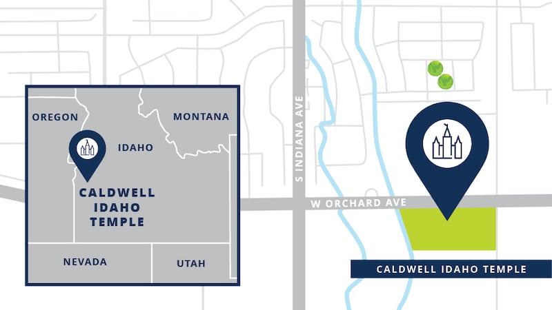 Plan du site du temple de Caldwell, Idaho.