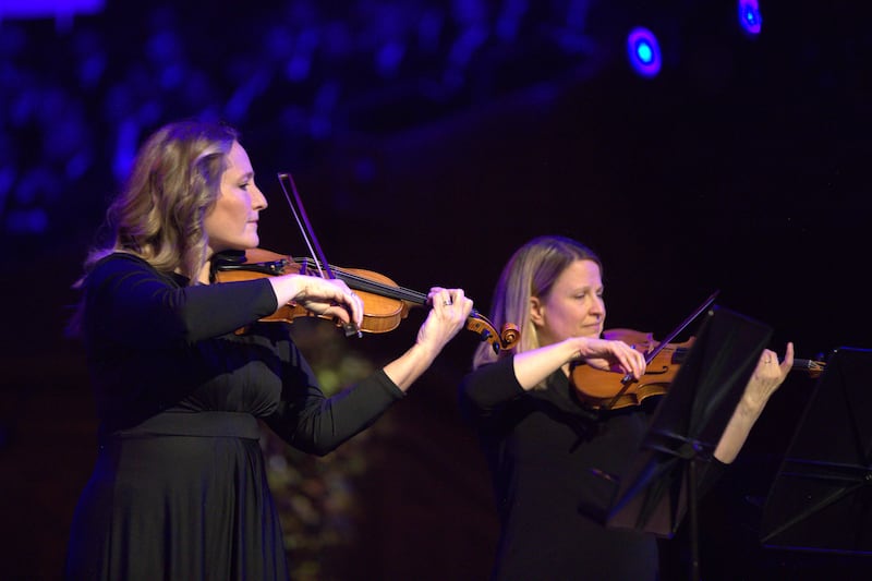Des musiciens se produisent lors du Festival de musique de l’Église 2025, qui s’est tenu le samedi 15 novembre 2025, au Tabernacle de Salt Lake City, à Salt Lake City.