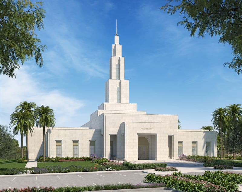 Illustration extérieure du temple de Goiânia (Brésil).