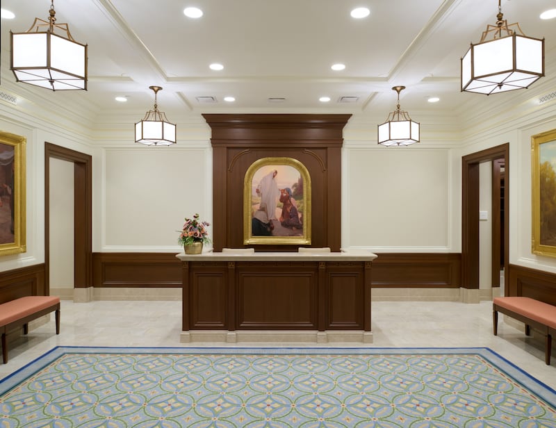 Le bureau d'accueil des recommandations du temple de Cleveland (Ohio).