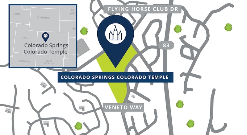 Plan de situation du site du temple de Colorado Springs (Colorado).