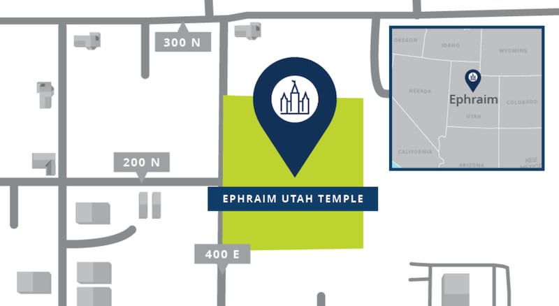 L'emplacement du site du temple d'Ephraim (Utah).