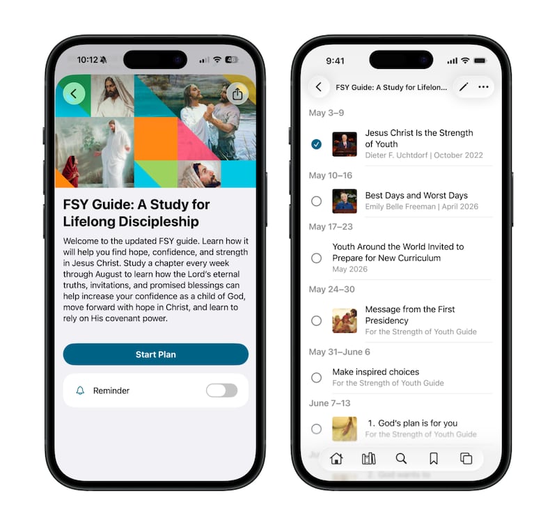 Une vue du guide "Jeunes, soyez forts" sur un appareil électronique.