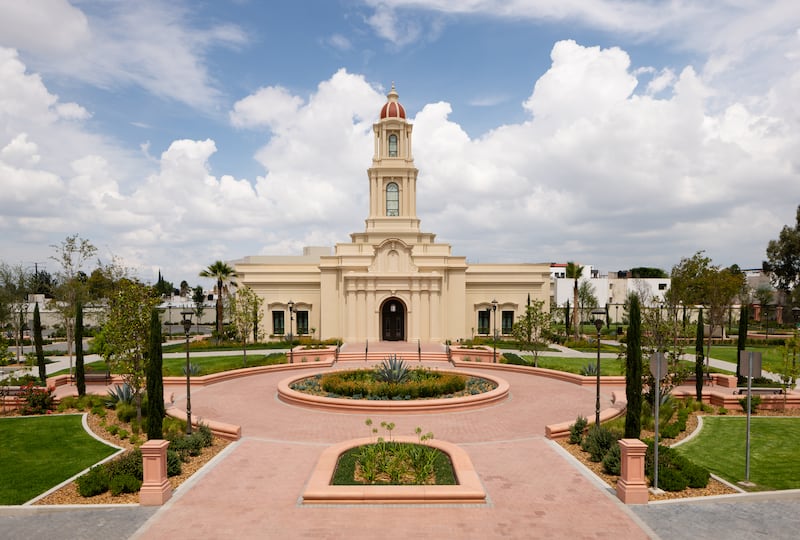 Les jardins du temple de San Luis Potosí (Mexique).
