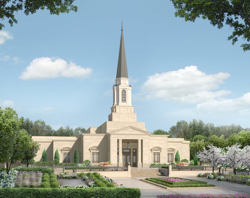 Illustration extérieure du temple de Cincinnati (Ohio).