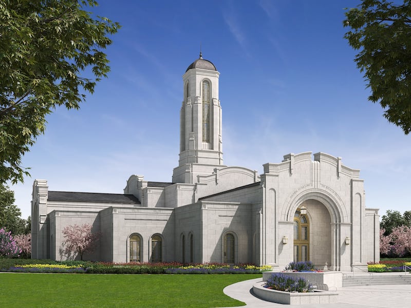 Représentation du temple de Modesto (Californie).