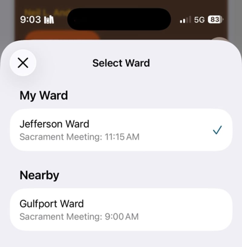 Une fonctionnalité de l'application Bibliothèque de l'Évangile permet aux utilisateurs de sélectionner la paroisse qu'ils visitent ce jour-là.