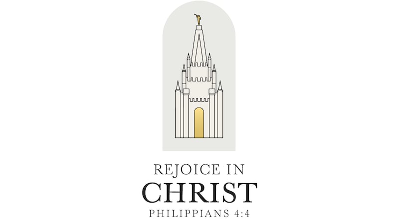 Le logo du thème des jeunes pour 2027 avec les mots « Réjouissez-vous dans le Christ », tiré de Philippiens 4:4.