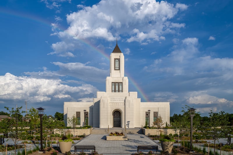 Le temple de Wichita (Kansas) par un jour nuageux.