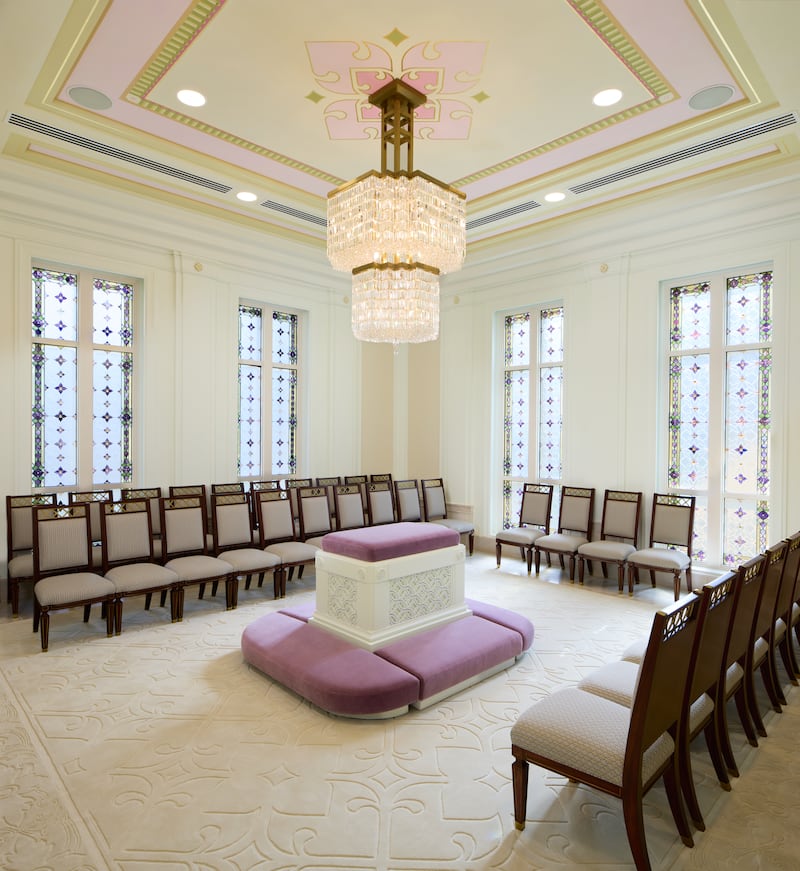 Une salle de scellement à l'intérieur du temple de Phnom Penh (Cambodge).