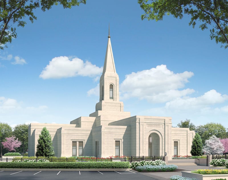Image de synthèse de l'extérieur du temple de Springfield (Missouri).