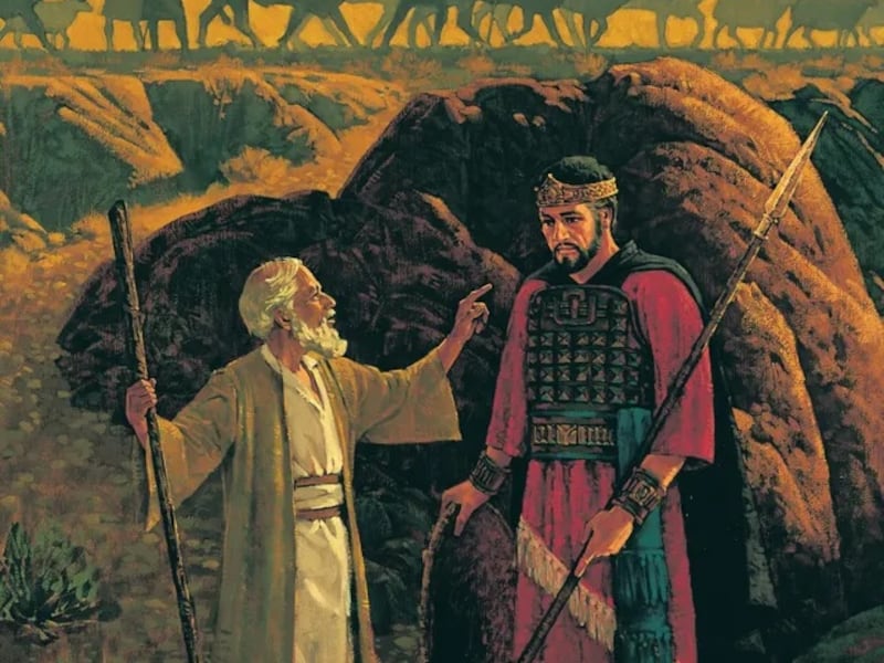"Samuel donnant des instructions a Saul" est de Ted Henninger.