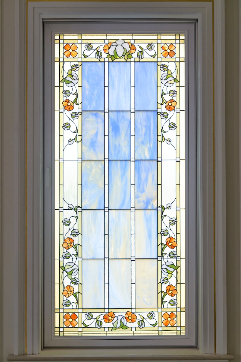 Un vitrail d’art à l’intérieur du temple de Torreón (Mexique).
