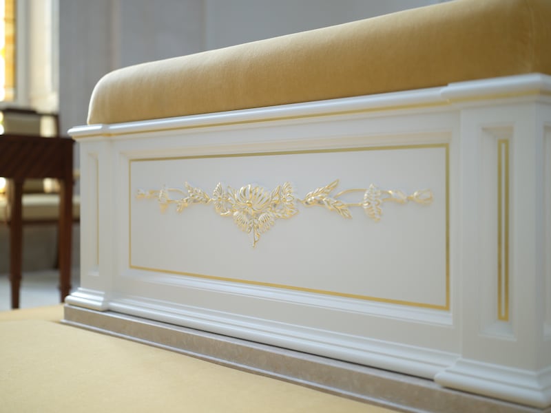 Un autel à l'intérieur du temple de Montpelier (Idaho).