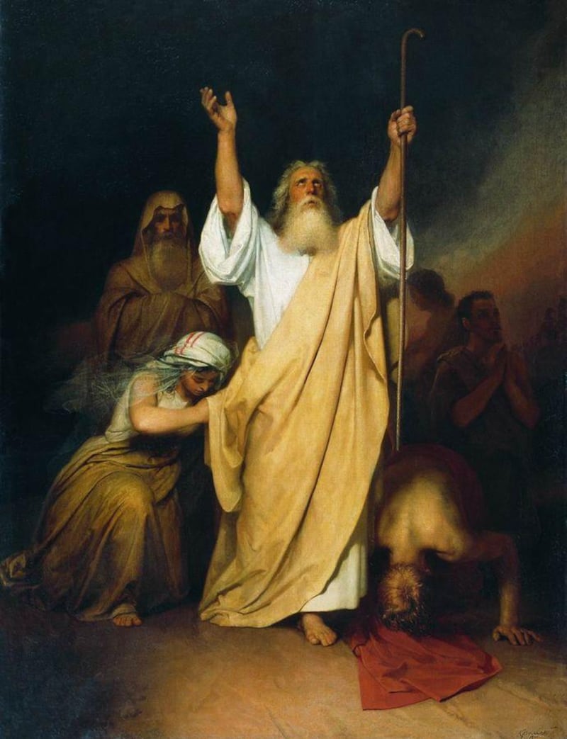 "Prière de Moïse après la traversée de la mer Rouge par les Israélites" est une œuvre d'Ivan Kramskoy.