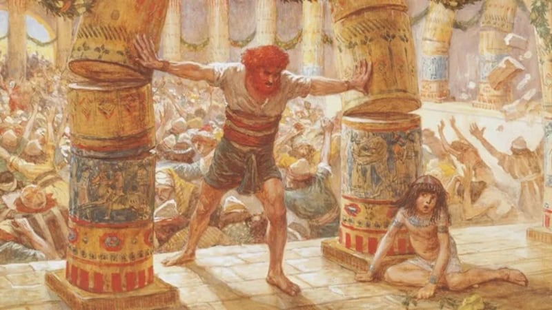 « Samson renverse les colonnes » est de James Tissot et d'autres artistes.