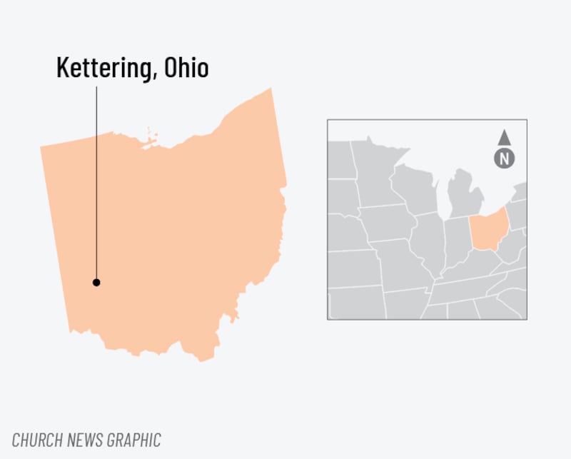 Une carte montre Kettering, dans l'Ohio, lieu de naissance de frère Jeremiah J. Morgan, soixante-dix d'autorité générale.