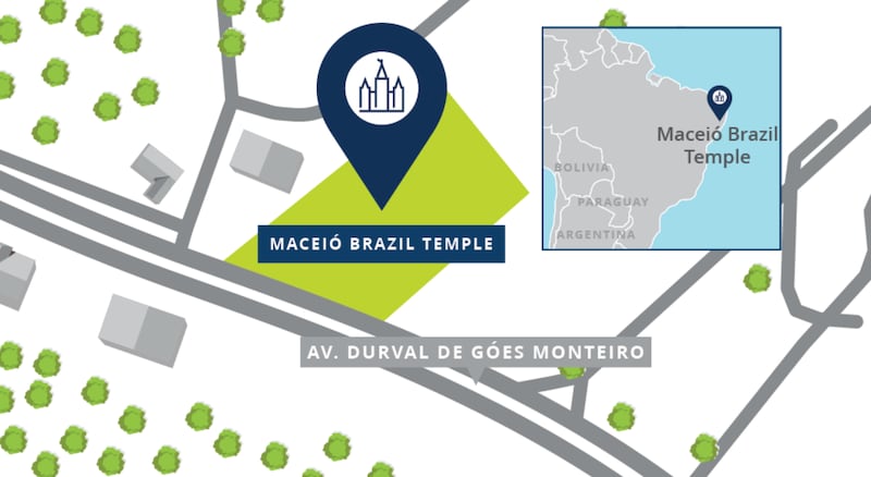Plan du site du temple de Maceió (Brésil).