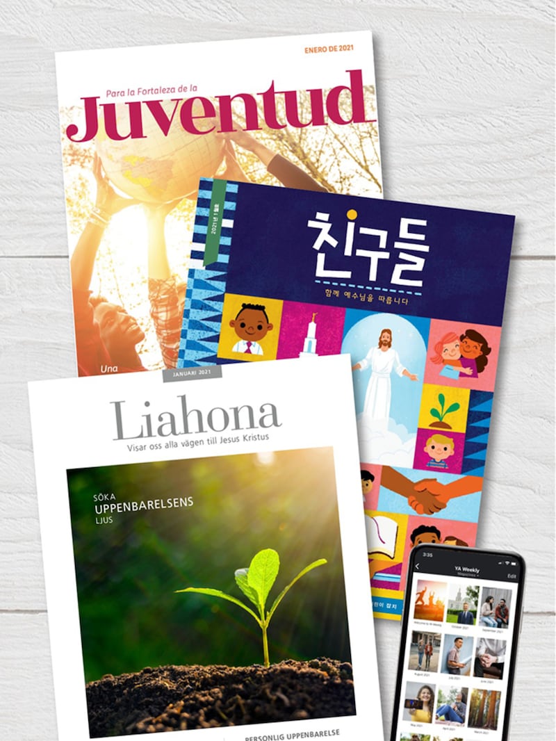 Les trois magazines publiés par l'Église de Jésus-Christ des Saints des Derniers Jours sont Le Liahona, Jeunes, soyez forts et L'Ami.