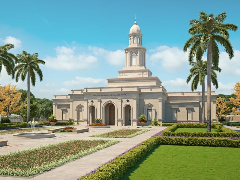 Image de synthèse du temple de Managua (Nicaragua).