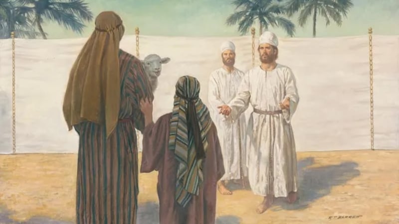 "Le sacrifice d'un agneau" est de Robert T. Barrett.