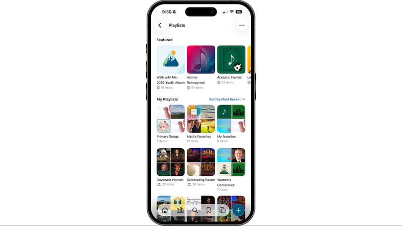 Une image des listes de lecture en vedette dans l'application Médiathèque de l'Évangile.