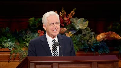Le président D. Todd Christofferson, deuxième conseiller dans la Première Présidence, s'exprime lors de la session du samedi matin de la 196e Conférence générale d'automne de l'Église de Jésus-Christ des Saints des Derniers Jours au Centre de conférences à Salt Lake City, le 3 octobre 2026.