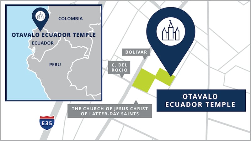 Un plan du site du temple d'Otavalo (Équateur).