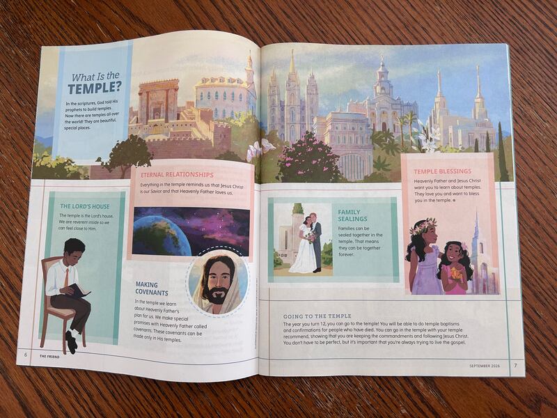 Les pages 6 et 7 du magazine L'Ami de septembre 2026 répondent à la question : « Qu'est-ce que le temple ? »