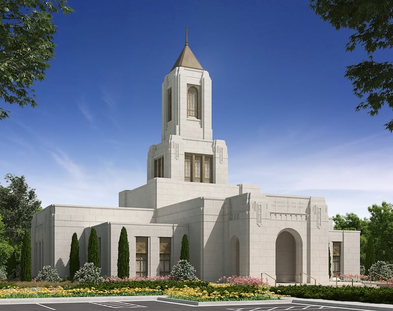 Rendu extérieur du temple de Wichita, au Kansas.