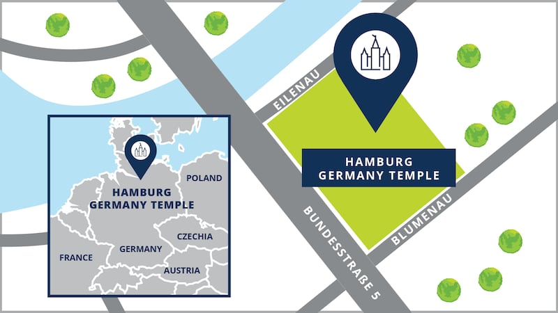 Plan du site du temple de Hambourg, Allemagne.