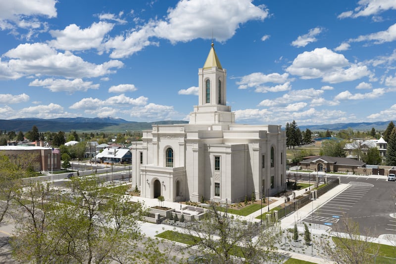 L’extérieur du temple de Montpelier (Idaho).