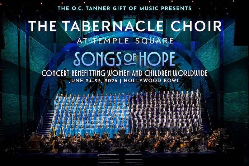 Le Choeur du Tabernacle et l'Orchestre de Temple Square et le programme O.C. Tanner Gift of Music ont annoncé que les billets pour le "Concert-bénéfice Songs of Hope" au Hollywood Bowl à Los Angeles, en Californie, seront disponibles à partir du 17 avril 2026.