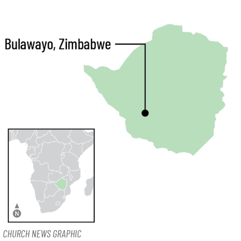 Une carte montre l'emplacement de Bulawayo, au Zimbabwe, où la présidente générale de la Primaire Rosemary K. Chibota est née.